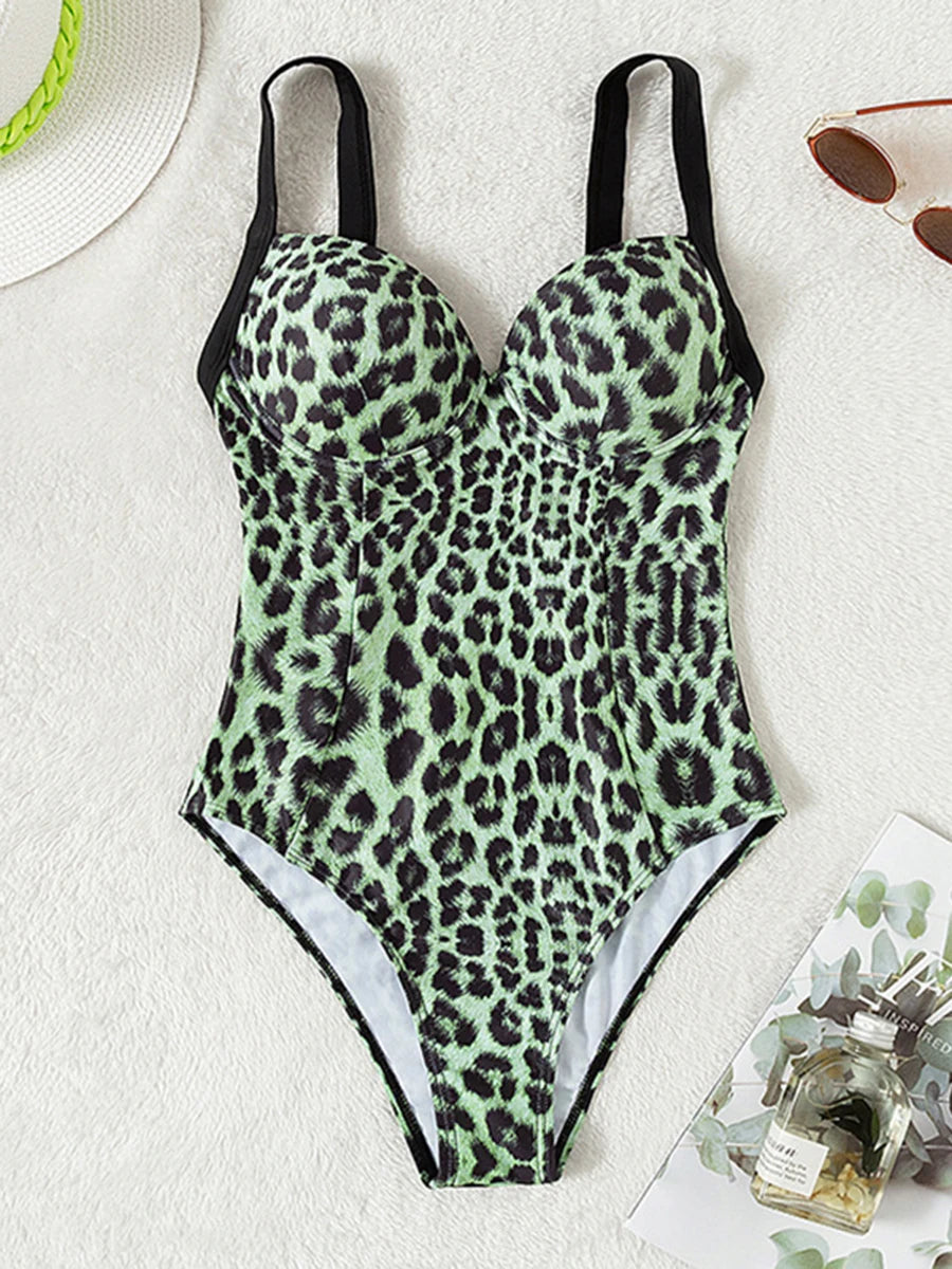 One Piece Leopard Swimsuit Women Swimwear Push Up Bathing Swimming Suit Summer Beachwear The Clothing Company Sydney