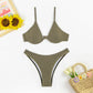 2 Piece Push Up Bikini Set Black Women Swimsuit Swimwear Thong Bathing Suit Beachwear