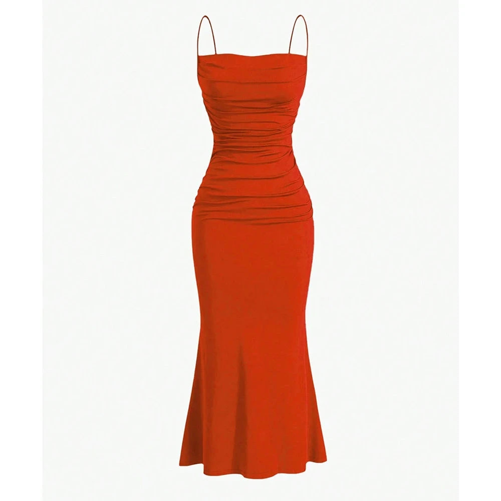 Women's Party Maxi Spaghetti Strap Elegant Slim Evening Wedding Guest Multi-Color Summer Milkmaid Dresses The Clothing Company Sydney