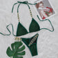 2 Piece Rhinestone Swimsuit Crystal Thong String Bikini Set Swimwear Beach Wear Bathing Suit