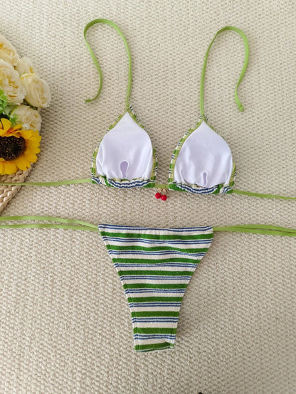 2 Piece Halter String Triangle Bikini Swimwear Mesh Swimsuit Solid Bathers Bathing Swimming Swim Suit Beachwear The Clothing Company Sydney