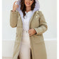 Women's jacket spring zipper long trench hooded outwear parka coat