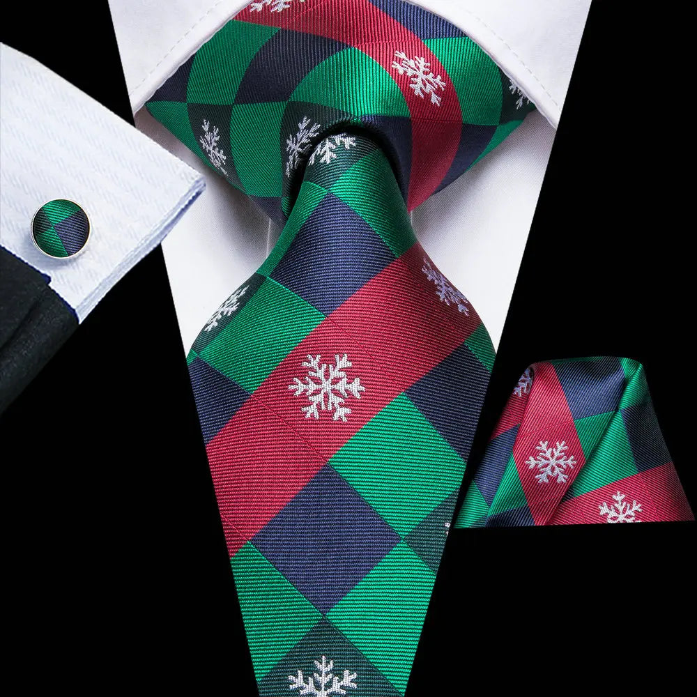 Green Paisley Silk Tie Set for Men – Necktie, Pocket Square & Cufflinks The Clothing Company Sydney