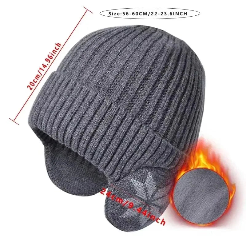 Men Women Winter Warm Plush Knitted Snow Fashion Hat Unisex Outdoor Ear Protection Caps Beanies Skulls