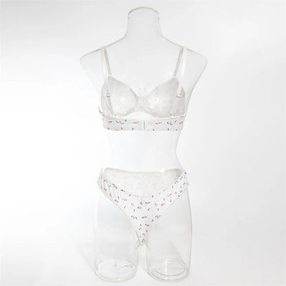 Knitted Lingerie 2 Piece Set Fashion Flower Printing Push Up Bras And Panties Suits Outfits The Clothing Company Sydney