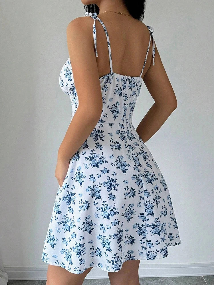 Women's Summer Floral Spaghetti Strap Beach Short Mini Dress The Clothing Company Sydney