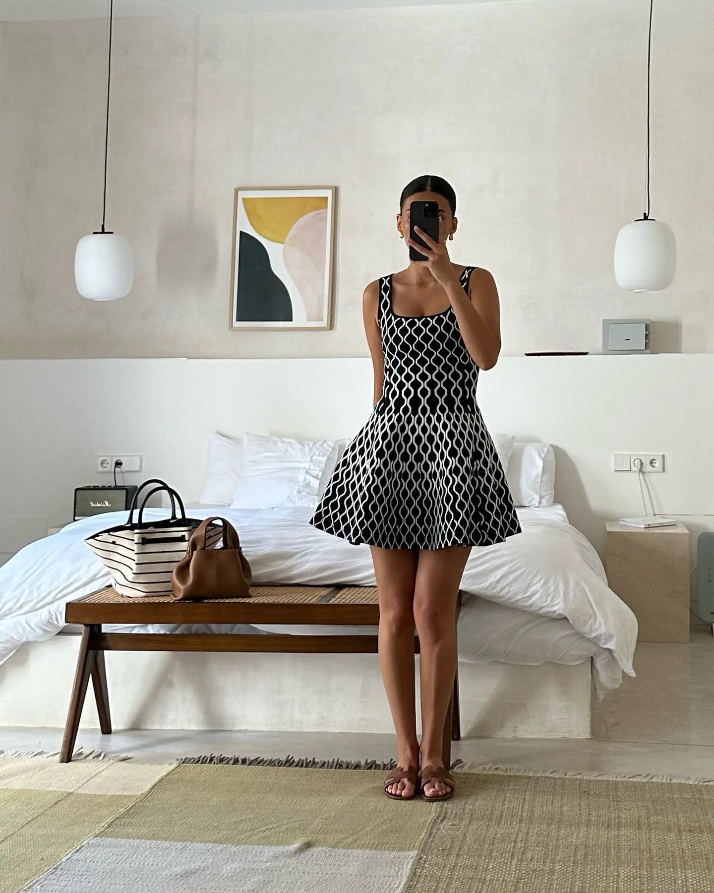 Plaid Print Knit Mini Backless A-line Slim Holiday Dress Elegant Party Dress The Clothing Company Sydney