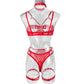 5-Piece Costume Hollow Underwear Sensual Open Bra Outfits Lingerie Set