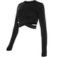 Long Sleeve Midriff Yoga Tops Sports Fitness Crop Top Gym Shirts Slim Fit Running Tank Tops Criss Cross Top The Clothing Company Sydney