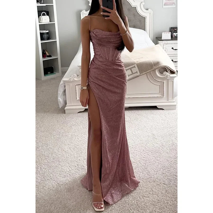 Women's Evening Dress Sequined Trumpet Long Dresses Female Elegant Fashion Bling Club Party Dress The Clothing Company Sydney