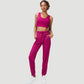 Two Piece Workout Yoga Suit Women Solid Color Breathable Running Sportswear SBra Joggers Pants Athletic Wear Gym Clothes The Clothing Company Sydney