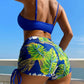 2 Piece Drawstring Front Shorts Bikinis High Waist Swimsuit Women Swimwear Bathers Bathing Swimming Swim Suit Beachwear