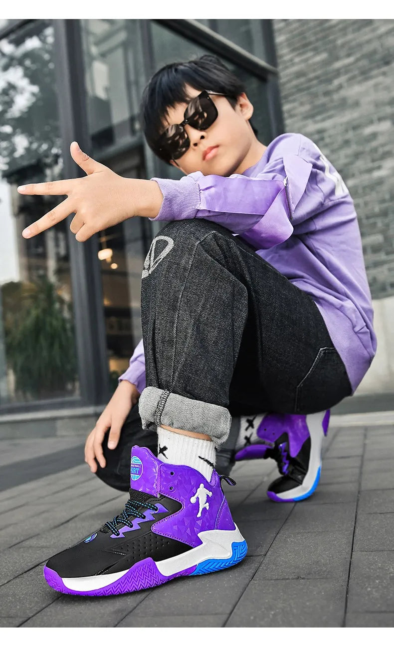 Kids Children‘s Basketball Shoes Non-slip Breathable Basketball Training Sneakers Lace-up Boys Girls Basketball Boots Athletic Shoes The Clothing Company Sydney