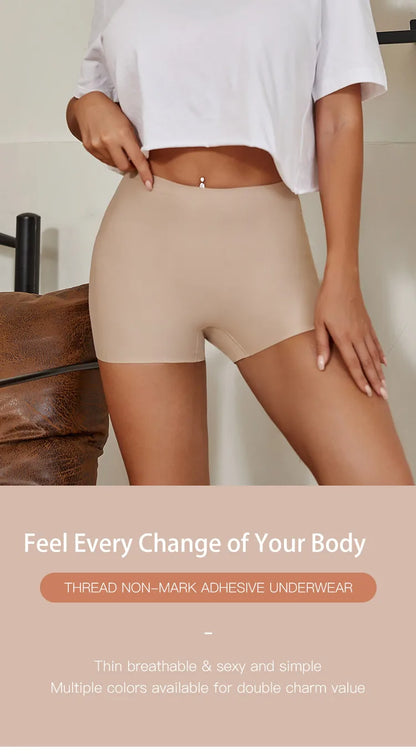 Women's Seamless Ice Silk Solid Biker Leggings Sports Yoga Pants Shorts