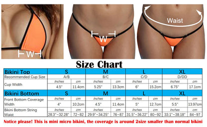 Two Piece Micro Bikini Extreme Mini G-String Bikinis Thong Swimsuit Two Piece Bathing Suit Swimwear The Clothing Company Sydney