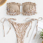 Ribbed Tie Side Bikini Set  Animal Spotted Bandeau Two Piece Swimwear The Clothing Company Sydney