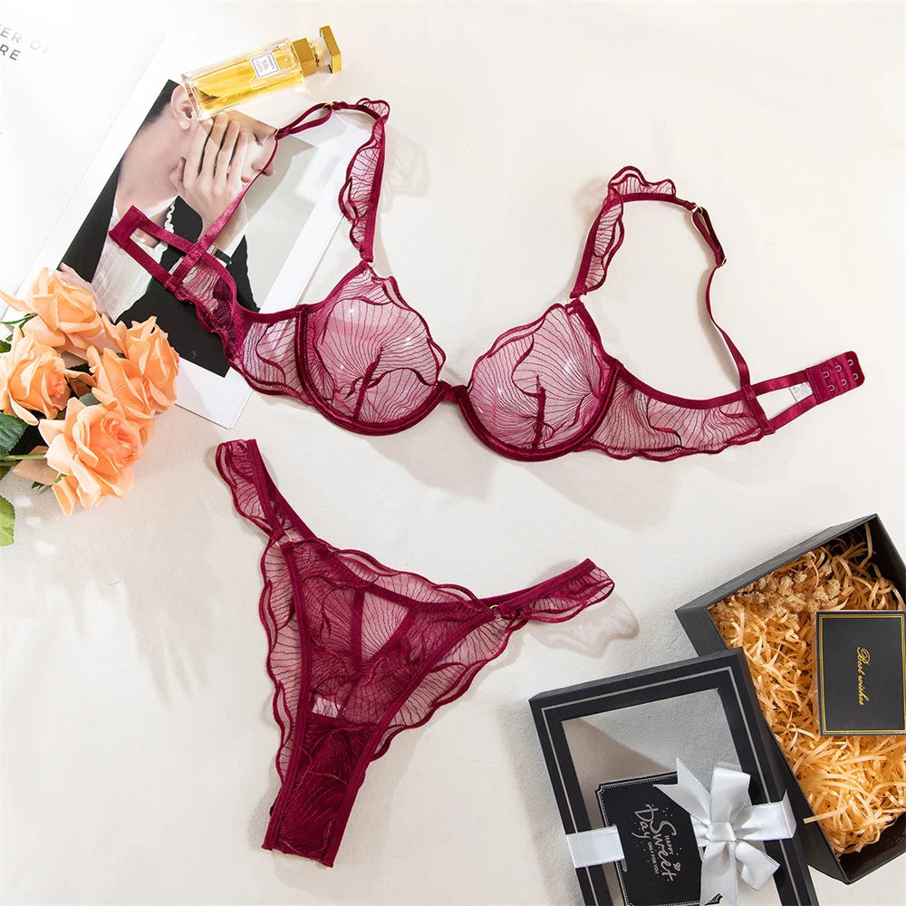2 Piece Transparent Bras Sets Fancy Mesh See Through Bras And Thongs Suit Sensual Lingerie Set The Clothing Company Sydney