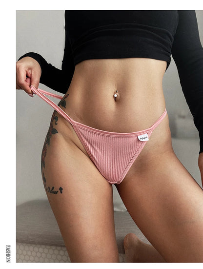 Cotton Women's Panties Thongs Lingerie Briefs Female Underwear Sports G-String T-Back Breathable Underpants