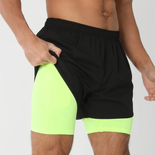Men's Gym Running Shorts with Liner Pockets Towel Loop Quick Dry Lightweight Workout Men's Breathable Athletic Sport Shorts