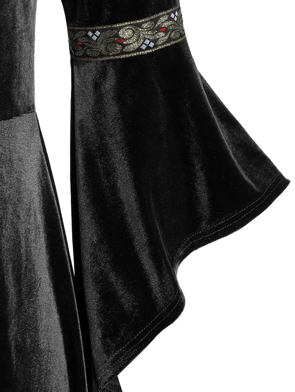 Halloween Costume Long Sleeve Medieval Cosplay Vintage Vampire Witch Victorian Gothic Bandage Dress