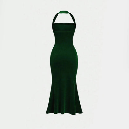 Women's Summer Elegant Plain Sleeveless Halter Neck Wrap Maxi Prom Dresses The Clothing Company Sydney