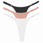 3 Pack Set Women's Panties Low Waist Cotton G-string Thong Panties Solid Colour Metal T-pants Panties Lingerie The Clothing Company Sydney