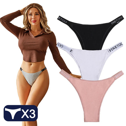 3 Women Cotton Panties Briefs Underpants Female  Thongs Women's T-Back Intimate Lingerie Underwear The Clothing Company Sydney