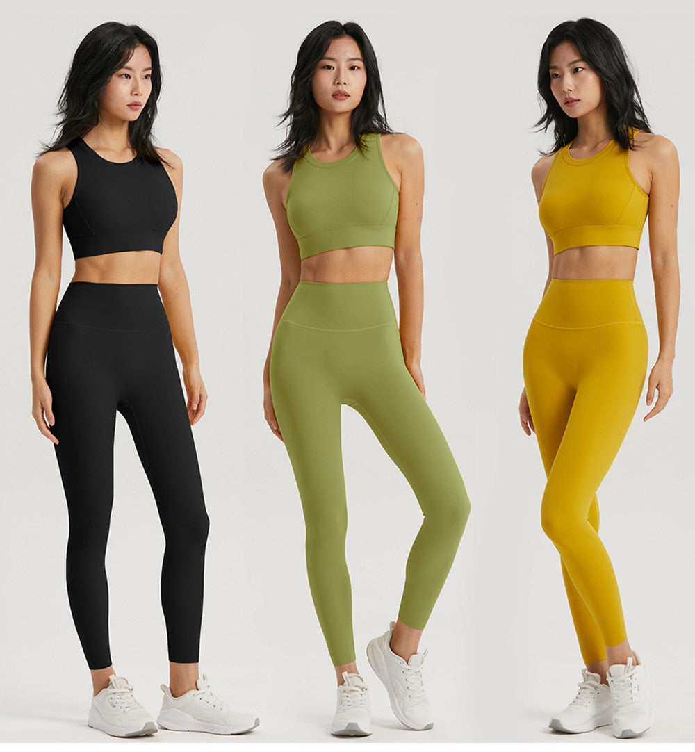 Women's Sportswear Yoga Set 2 Piece Gym Outfits Fitness Hollow Out Sports Bra and Leggings Suit Workout Clothes for Women Yoga Set The Clothing Company Sydney