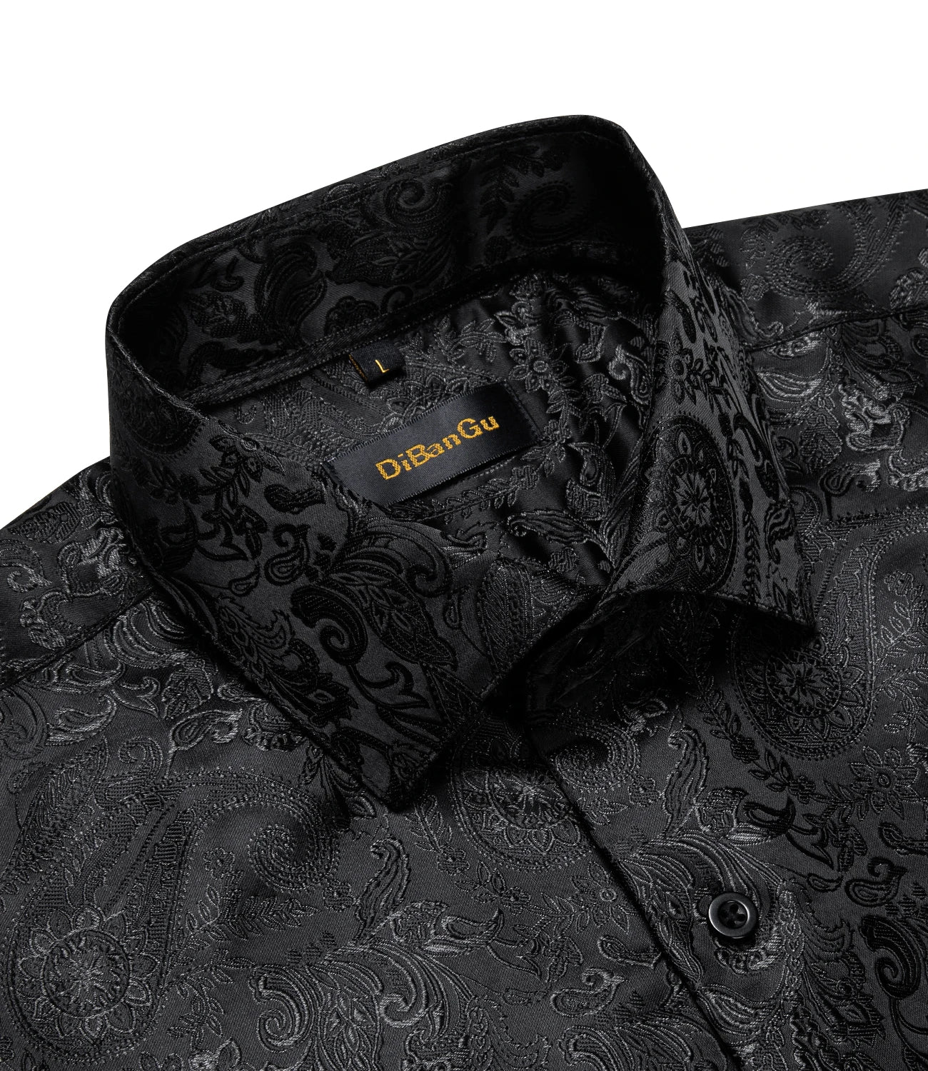 Men's Long Sleeve Black Paisley Silk Dress Shirts Casual Tuxedo Wedding Party Shirt Luxury Designer Men Clothing The Clothing Company Sydney