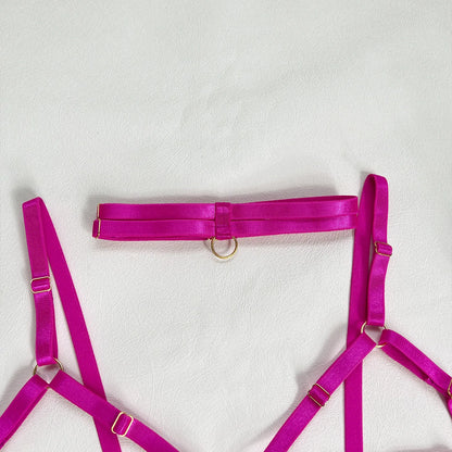 5-Piece Costume Hollow Underwear Sensual Open Bra Outfits Lingerie Set - The Clothing Company Sydney