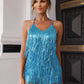 V-neck Halter With Drawstring Nightclub Party Dress With Tassels The Clothing Company Sydney