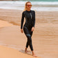 One Piece Swimsuit Women's Long Sleeve Full Length Sunscreen Surfing and Diving Swimwear