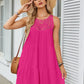 Hollow Lace Patchwork Halter Neck Women A Line Dress Summer Casual Solid Color Loose Beach Holiday Sundress