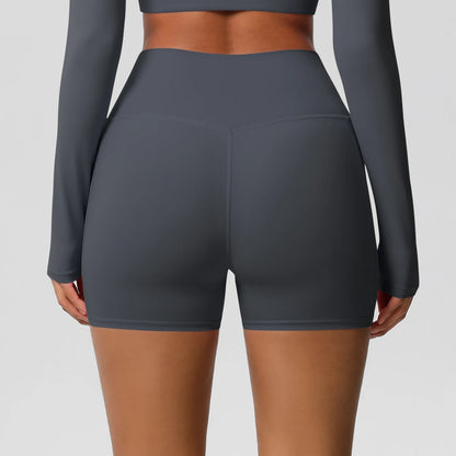 Women's Pocketed Yoga Legging Shorts Squat Proof High Waist Fitness Quick Drying Cycling Workout Gym Shorts
