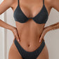 2 Piece Push Up Bikini Set Black Women Swimsuit Swimwear Thong Bathing Suit Beachwear