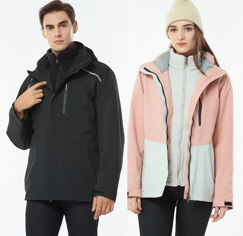 Women's Ski Suit Winter Waterproof Warm Hooded Windproof Raincoat Snow Pants Outdoor Snowboard Wear Set Skiing Overalls