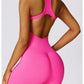 Seamless Gym Sport Jumpsuit Women Sportswear Hollow Backless Scrunch Fitness Overalls Push Up One Pieces Outfit Yoga Wear The Clothing Company Sydney