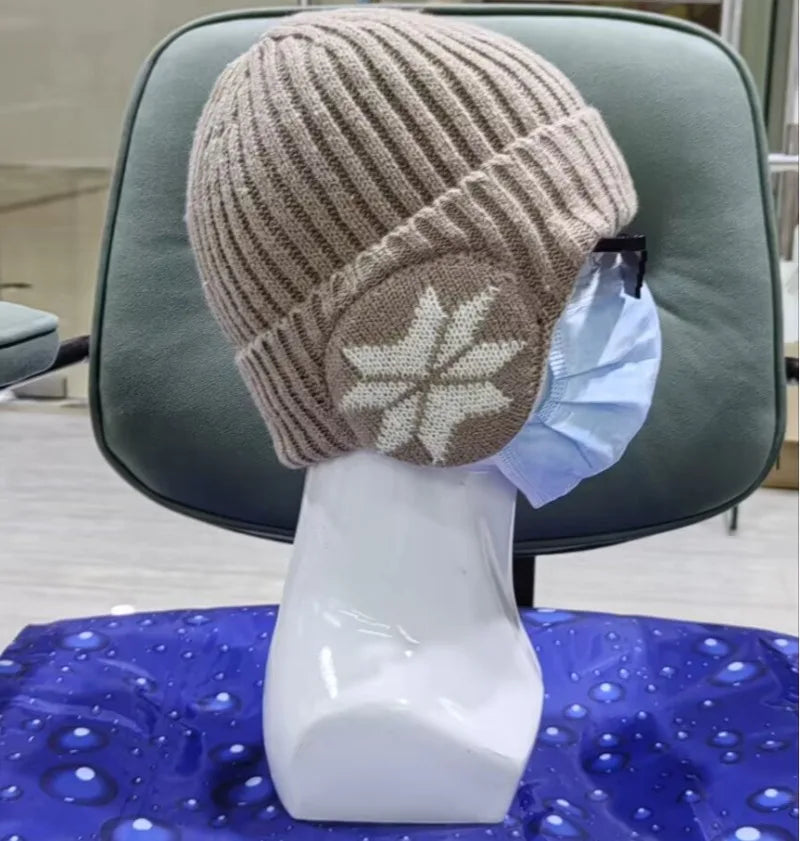 Men Women Winter Warm Plush Knitted Snow Fashion Hat Unisex Outdoor Ear Protection Caps Beanies Skulls