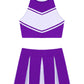 Women's Cheerleading Costume Uniform Carnival Cosplay Outfit Stand Collar Sleeveless Crop Top with Mini Pleated Skirt