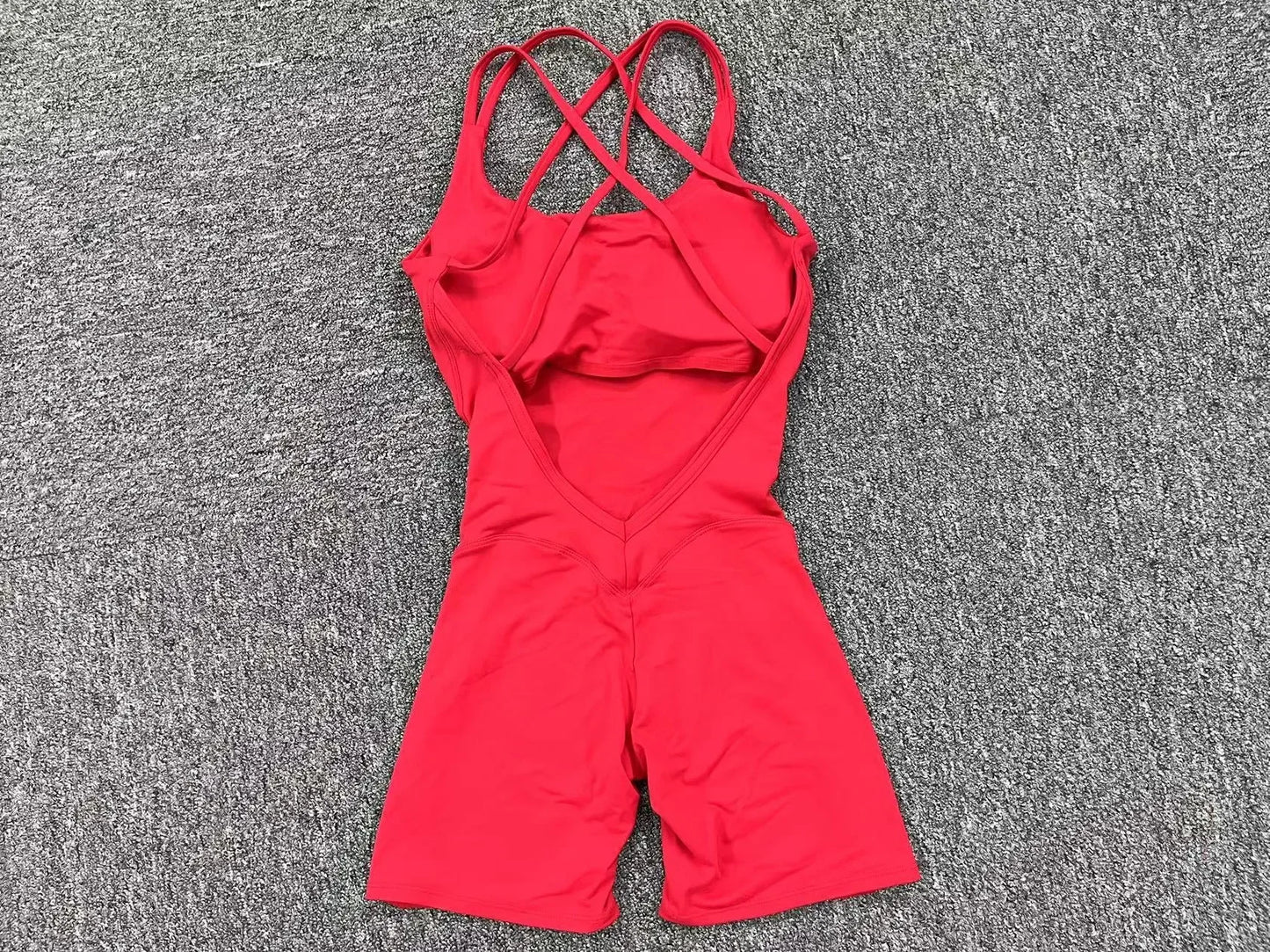 Criss Cross Backless Unitard Gym Women Romper One Piece Yoga Set Sportswear Sleeveless Sport Short Jumpsuit Playsuit Fitness Overalls