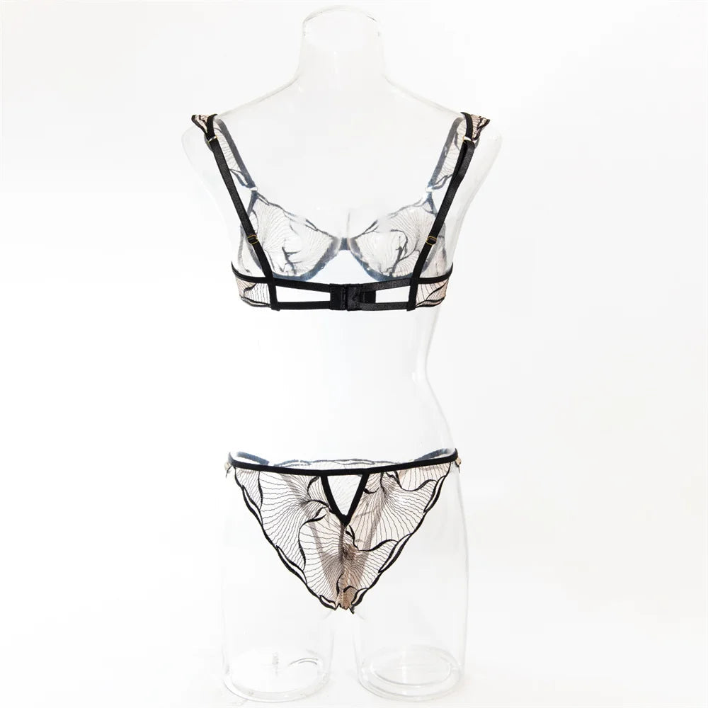 2 Piece Transparent Bras Sets Fancy Mesh See Through Bras And Thongs Suit Sensual Lingerie Set The Clothing Company Sydney