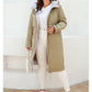 Women's jacket spring zipper long trench hooded outwear parka coat