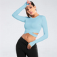 Long Sleeve Midriff Yoga Tops Sports Fitness Crop Top Gym Shirts Slim Fit Running Tank Tops Criss Cross Top The Clothing Company Sydney