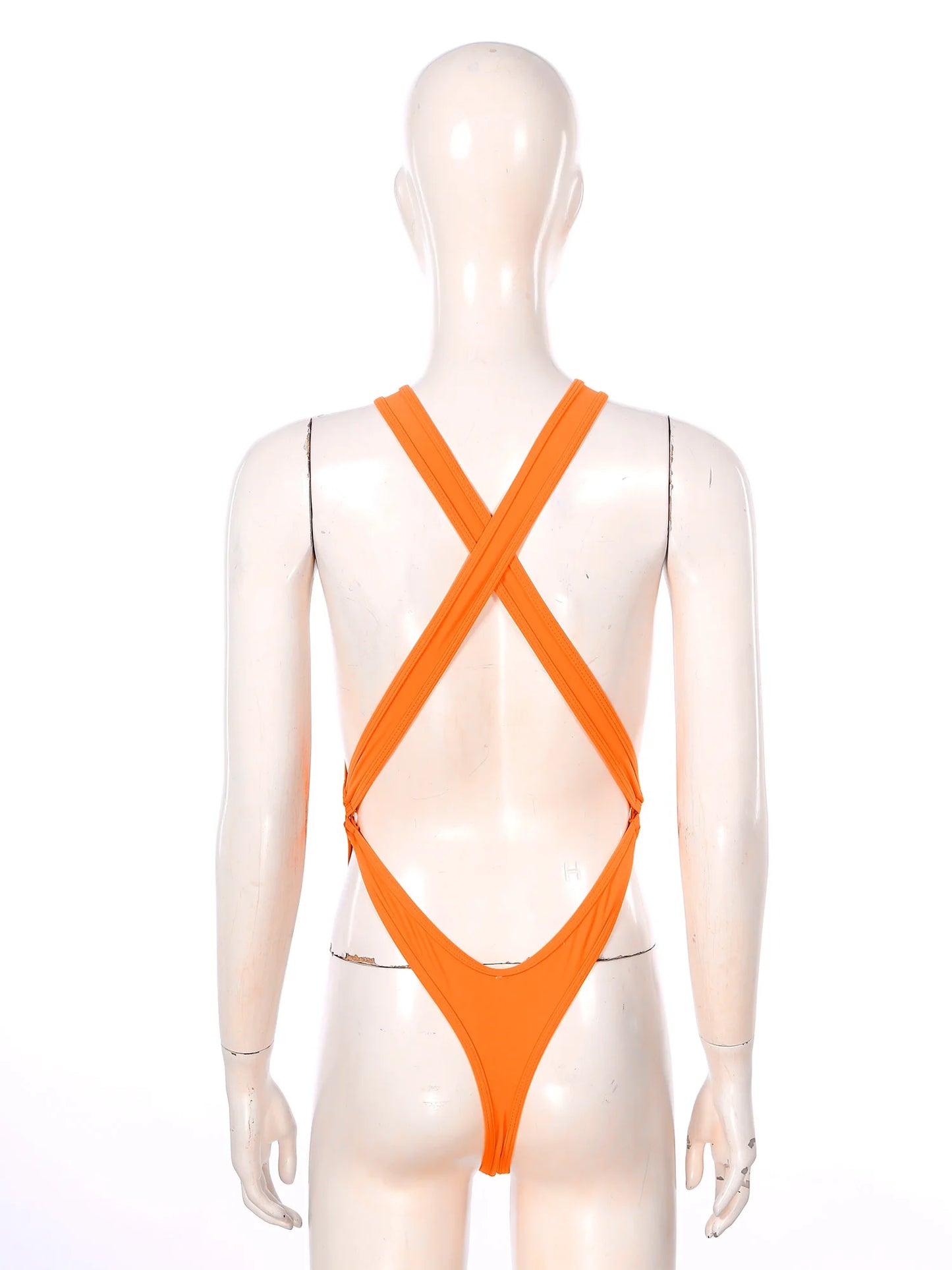 One Piece Womens Bodysuit High Cut Tight Monokini Summer Swimsuit Party Romper Swimwear