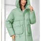 Hooded Parkas Women's Plus Size Casual Hooded Pocket Women Down Jacket Coat Outwear