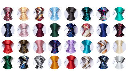 Silk Tie For Men Novelty Animal Black Stripe Necktie Pocket Square Cufflinks Set Wedding Party Outfit Set - The Clothing Company Sydney