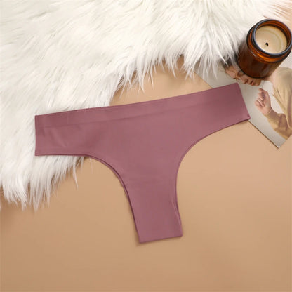 3 Pack Seamless Ultra-thin Panties Women Ice Silk Underwear Panty Low Waist G-string Briefs
