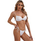 Womens Bikini Set Bathing Suit Pad Free Bra Top with High Cut Thong Briefs Side Tie Tying 2 Piece Swimwear Pool Beach Wear