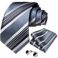 Designer Striped Silk Classic Ties For Men Wedding Accessories Gift For Men Neck Tie Set Pocket Square Cufflinks Set