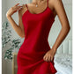 Silk Satin Women Nightgown Sleeveless Sleepwear Adjustable Spaghetti Strap Nightwear